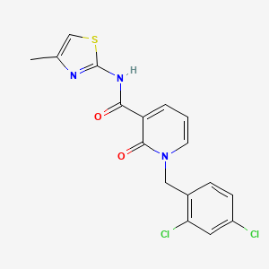 molecular formula C17H13Cl2N3O2S B2717221 1-(2,4-dichlorobenzyl)-N-(4-methylthiazol-2-yl)-2-oxo-1,2-dihydropyridine-3-carboxamide CAS No. 942008-85-7