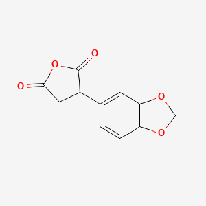 molecular formula C11H8O5 B2717222 3-(2H-1,3-苯并二氧杂环[5,6-c]呋喃-5-基)噻吩-2,5-二酮 CAS No. 861516-15-6