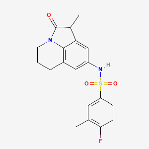 molecular formula C19H19FN2O3S B2717225 4-fluoro-3-methyl-N-(1-methyl-2-oxo-2,4,5,6-tetrahydro-1H-pyrrolo[3,2,1-ij]quinolin-8-yl)benzenesulfonamide CAS No. 898411-12-6