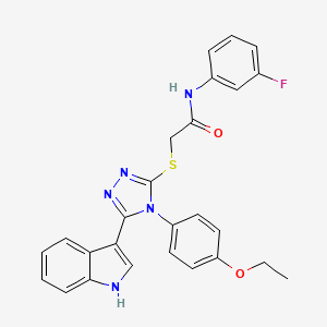 2-((4-(4-ethoxyphenyl)-5-(1H-indol-3-yl)-4H-1,2,4-triazol-3-yl)thio)-N-(3-fluorophenyl)acetamide