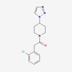 molecular formula C15H17ClN4O B2717230 1-(4-(1H-1,2,3-triazol-1-yl)piperidin-1-yl)-2-(2-chlorophenyl)ethanone CAS No. 1795212-52-0