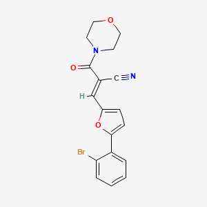 (E)-3-(5-(2-bromophenyl)furan-2-yl)-2-(morpholine-4-carbonyl)acrylonitrile