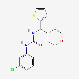 molecular formula C17H19ClN2O2S B2717241 1-(3-chlorophenyl)-3-((tetrahydro-2H-pyran-4-yl)(thiophen-2-yl)methyl)urea CAS No. 2309750-36-3