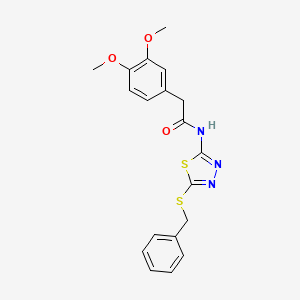 molecular formula C19H19N3O3S2 B2717245 N-(5-benzylsulfanyl-1,3,4-thiadiazol-2-yl)-2-(3,4-dimethoxyphenyl)acetamide CAS No. 477215-67-1