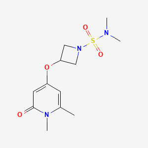 molecular formula C12H19N3O4S B2717248 3-((1,6-dimethyl-2-oxo-1,2-dihydropyridin-4-yl)oxy)-N,N-dimethylazetidine-1-sulfonamide CAS No. 2034386-59-7