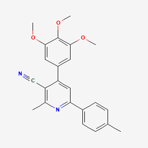 molecular formula C23H22N2O3 B2717251 2-Methyl-6-(4-methylphenyl)-4-(3,4,5-trimethoxyphenyl)pyridine-3-carbonitrile CAS No. 865658-16-8