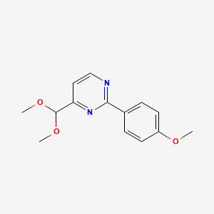 molecular formula C14H16N2O3 B2717252 4-(Dimethoxymethyl)-2-(4-methoxyphenyl)pyrimidine CAS No. 1552160-98-1