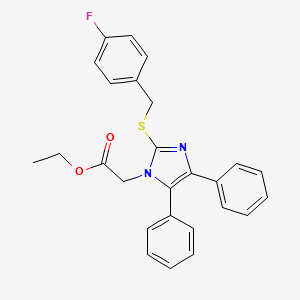 ethyl 2-{2-[(4-fluorobenzyl)sulfanyl]-4,5-diphenyl-1H-imidazol-1-yl}acetate