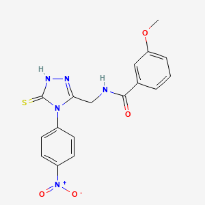 3-methoxy-N-[[4-(4-nitrophenyl)-5-sulfanylidene-1H-1,2,4-triazol-3-yl]methyl]benzamide