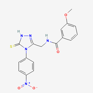 molecular formula C17H15N5O4S B2717263 3-methoxy-N-[[4-(4-nitrophenyl)-5-sulfanylidene-1H-1,2,4-triazol-3-yl]methyl]benzamide CAS No. 392247-75-5