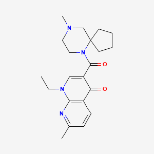 molecular formula C21H28N4O2 B2717268 1-乙基-7-甲基-3-(9-甲基-6,9-二氮杂螺[4.5]癸烷-6-羰基)-1,8-萘啶-4(1H)-酮 CAS No. 1421473-40-6