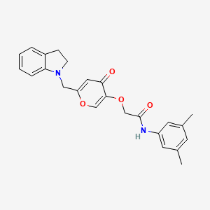 molecular formula C24H24N2O4 B2717269 2-[6-(2,3-dihydroindol-1-ylmethyl)-4-oxopyran-3-yl]oxy-N-(3,5-dimethylphenyl)acetamide CAS No. 898440-82-9