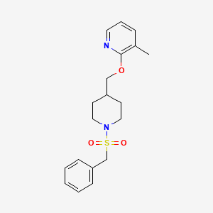 molecular formula C19H24N2O3S B2717272 2-[(1-Benzylsulfonylpiperidin-4-yl)methoxy]-3-methylpyridine CAS No. 2380040-83-3