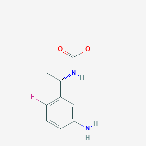 molecular formula C13H19FN2O2 B2717275 tert-butyl N-[(1S)-1-(5-amino-2-fluoro-phenyl)ethyl]carbamate CAS No. 2349707-84-0