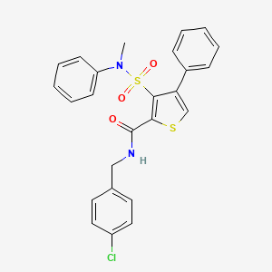 molecular formula C25H21ClN2O3S2 B2717277 N-(4-chlorobenzyl)-3-[methyl(phenyl)sulfamoyl]-4-phenylthiophene-2-carboxamide CAS No. 1105248-34-7