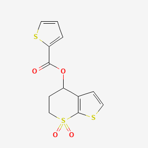 molecular formula C12H10O4S3 B2717279 (7,7-dioxo-5,6-dihydro-4H-thieno[2,3-b]thiopyran-4-yl) thiophene-2-carboxylate CAS No. 343373-83-1