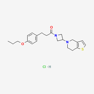 1-(3-(6,7-dihydrothieno[3,2-c]pyridin-5(4H)-yl)azetidin-1-yl)-3-(4-propoxyphenyl)propan-1-one hydrochloride