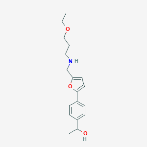 molecular formula C18H25NO3 B271729 1-[4-(5-{[(3-Ethoxypropyl)amino]methyl}-2-furyl)phenyl]ethanol 