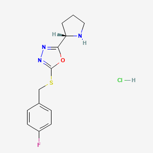 2-{[(4-fluorophenyl)methyl]sulfanyl}-5-[(2S)-pyrrolidin-2-yl]-1,3,4-oxadiazole hydrochloride