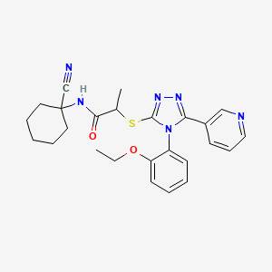 molecular formula C25H28N6O2S B2717298 N-(1-cyanocyclohexyl)-2-[[4-(2-ethoxyphenyl)-5-pyridin-3-yl-1,2,4-triazol-3-yl]sulfanyl]propanamide CAS No. 851614-58-9