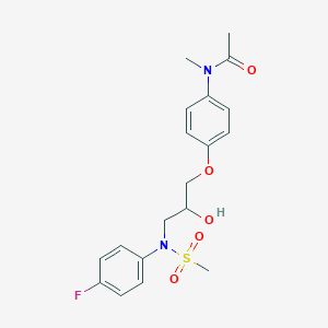 molecular formula C19H23FN2O5S B2717299 N-(4-(3-(N-(4-fluorophenyl)methylsulfonamido)-2-hydroxypropoxy)phenyl)-N-methylacetamide CAS No. 1040644-49-2