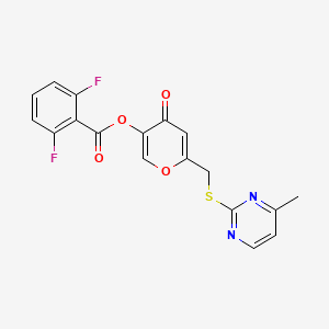 [6-[(4-Methylpyrimidin-2-yl)sulfanylmethyl]-4-oxopyran-3-yl] 2,6-difluorobenzoate