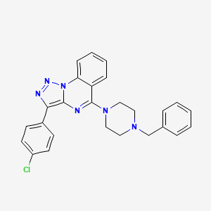 molecular formula C26H23ClN6 B2717310 5-(4-Benzylpiperazin-1-yl)-3-(4-chlorophenyl)[1,2,3]triazolo[1,5-a]quinazoline CAS No. 899965-26-5