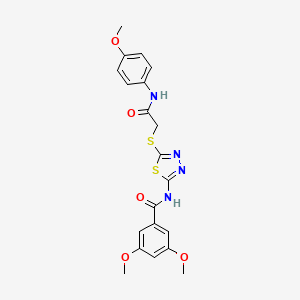 molecular formula C20H20N4O5S2 B2717311 3,5-dimethoxy-N-[5-[2-(4-methoxyanilino)-2-oxoethyl]sulfanyl-1,3,4-thiadiazol-2-yl]benzamide CAS No. 392293-95-7