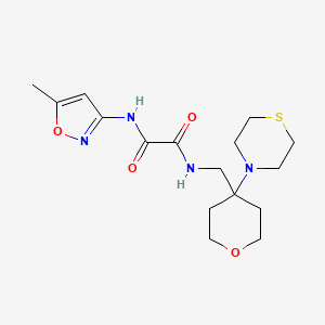 molecular formula C16H24N4O4S B2717319 N'-(5-Methyl-1,2-oxazol-3-yl)-N-[(4-thiomorpholin-4-yloxan-4-yl)methyl]oxamide CAS No. 2415503-30-7