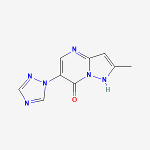 molecular formula C9H8N6O B2717322 2-甲基-6-(1H-1,2,4-三唑-1-基)吡唑并[1,5-a]嘧啶-7-醇 CAS No. 861209-57-6