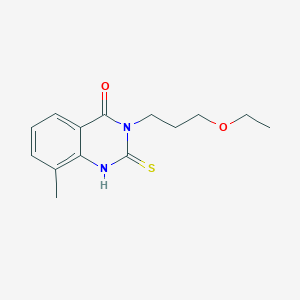 molecular formula C14H18N2O2S B2717323 3-(3-Ethoxypropyl)-8-methyl-2-sulfanyl-3,4-dihydroquinazolin-4-one CAS No. 923112-53-2