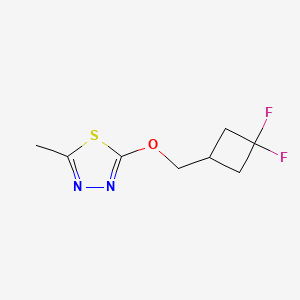 molecular formula C8H10F2N2OS B2717325 2-[(3,3-Difluorocyclobutyl)methoxy]-5-methyl-1,3,4-thiadiazole CAS No. 2197736-15-3