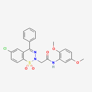 2-(6-chloro-1,1-dioxido-4-phenyl-2H-1,2,3-benzothiadiazin-2-yl)-N-(2,5-dimethoxyphenyl)acetamide