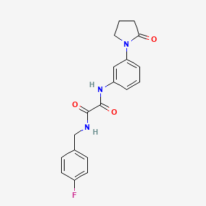molecular formula C19H18FN3O3 B2717340 N1-(4-氟苄基)-N2-(3-(2-氧代吡咯啉-1-基)苯基)草酰胺 CAS No. 941890-38-6