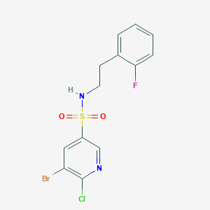 5-bromo-6-chloro-N-[2-(2-fluorophenyl)ethyl]pyridine-3-sulfonamide