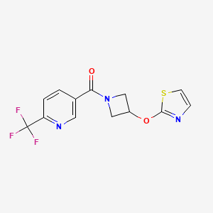 (3-(Thiazol-2-yloxy)azetidin-1-yl)(6-(trifluoromethyl)pyridin-3-yl)methanone