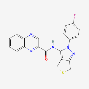 molecular formula C20H14FN5OS B2717382 N-(2-(4-fluorophenyl)-4,6-dihydro-2H-thieno[3,4-c]pyrazol-3-yl)quinoxaline-2-carboxamide CAS No. 1226436-89-0