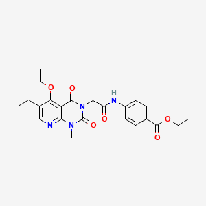 molecular formula C23H26N4O6 B2717383 ethyl 4-{[(5-ethoxy-6-ethyl-1-methyl-2,4-dioxo-1,4-dihydropyrido[2,3-d]pyrimidin-3(2H)-yl)acetyl]amino}benzoate CAS No. 1005303-63-8