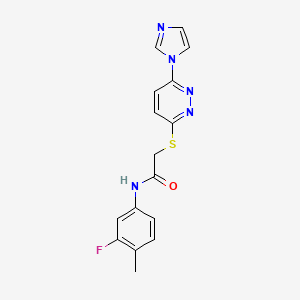 2-((6-(1H-imidazol-1-yl)pyridazin-3-yl)thio)-N-(3-fluoro-4-methylphenyl)acetamide