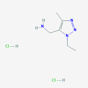 molecular formula C6H14Cl2N4 B2717394 (1-乙基-4-甲基-1H-1,2,3-三唑-5-基)甲胺二盐酸盐 CAS No. 1909319-74-9