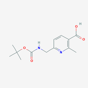 molecular formula C13H18N2O4 B2717399 6-({[(叔丁氧羰)氨基]甲基}-2-甲基吡啶-3-基)乙酸 CAS No. 1423471-60-6