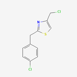 molecular formula C11H9Cl2NS B2717411 4-(氯甲基)-2-[(4-氯苯基)甲基]-1,3-噻唑 CAS No. 73765-41-0