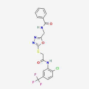 N-((5-((2-((2-chloro-5-(trifluoromethyl)phenyl)amino)-2-oxoethyl)thio)-1,3,4-oxadiazol-2-yl)methyl)benzamide