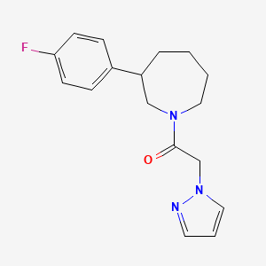 molecular formula C17H20FN3O B2717415 1-(3-(4-fluorophenyl)azepan-1-yl)-2-(1H-pyrazol-1-yl)ethanone CAS No. 1797604-82-0