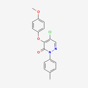 molecular formula C18H15ClN2O3 B2717427 5-氯-4-(4-甲氧基苯氧基)-2-(4-甲基苯基)-3(2H)-吡啶酮 CAS No. 478049-32-0