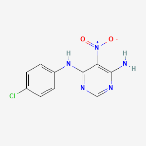 molecular formula C10H8ClN5O2 B2717432 N-(4-氯苯基)-5-硝基嘧啶-4,6-二胺 CAS No. 103027-82-3