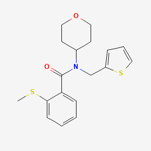 2-(methylthio)-N-(tetrahydro-2H-pyran-4-yl)-N-(thiophen-2-ylmethyl)benzamide