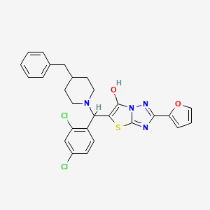 molecular formula C27H24Cl2N4O2S B2717443 5-((4-Benzylpiperidin-1-yl)(2,4-dichlorophenyl)methyl)-2-(furan-2-yl)thiazolo[3,2-b][1,2,4]triazol-6-ol CAS No. 887222-85-7