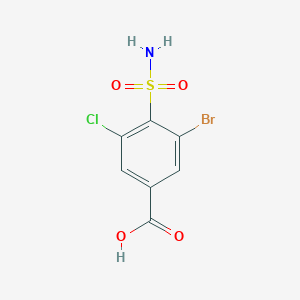molecular formula C7H5BrClNO4S B2717444 3-Bromo-5-chloro-4-sulfamoylbenzoic acid CAS No. 2169363-24-8