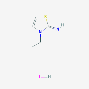 molecular formula C5H9IN2S B2717450 3-乙基-1,3-噻唑-2-亚胺；氢碘酸盐 CAS No. 26173-32-0